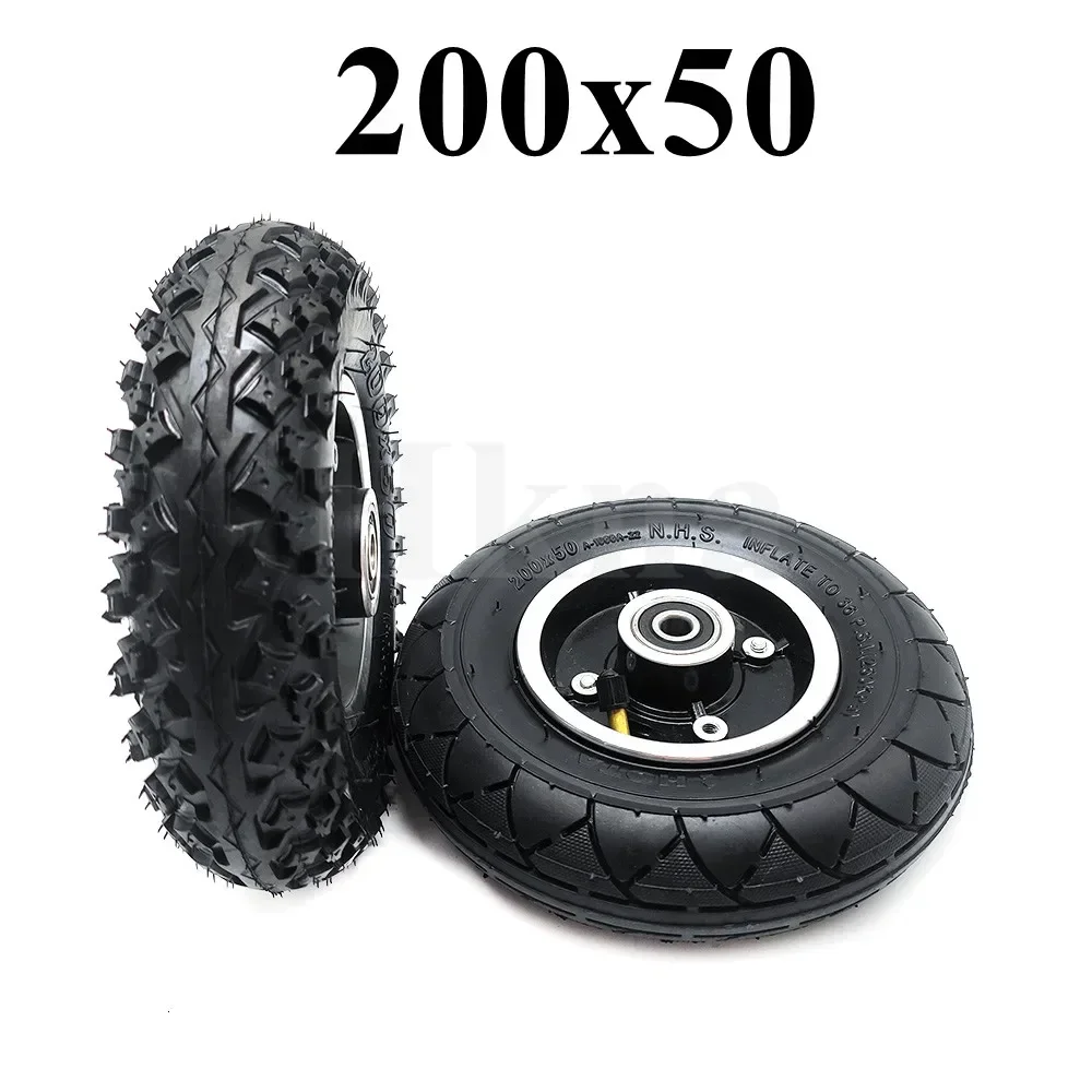 200x50 Front Wheel Tire 200*50 Inflatable 8 Inch Inner and Outer Tyre with Alloy Rim for Electric Scooter Parts