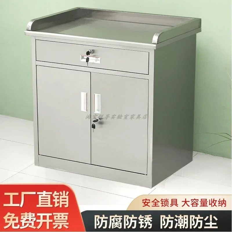 Stainless steel supermarket checkout page counter weighing packing table workbench operation table load-bearing cabinet bottom c