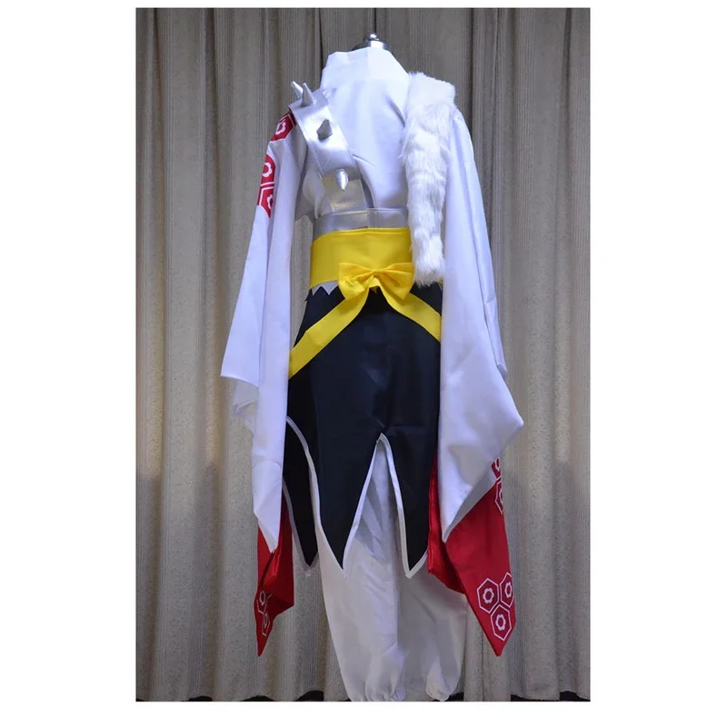 일본 애니메이션 이누야샤 Sesshomaru 코스프레 의상 마스크 기모노 가발 헤어 스타일 의상 실버 가발 할로윈 파티