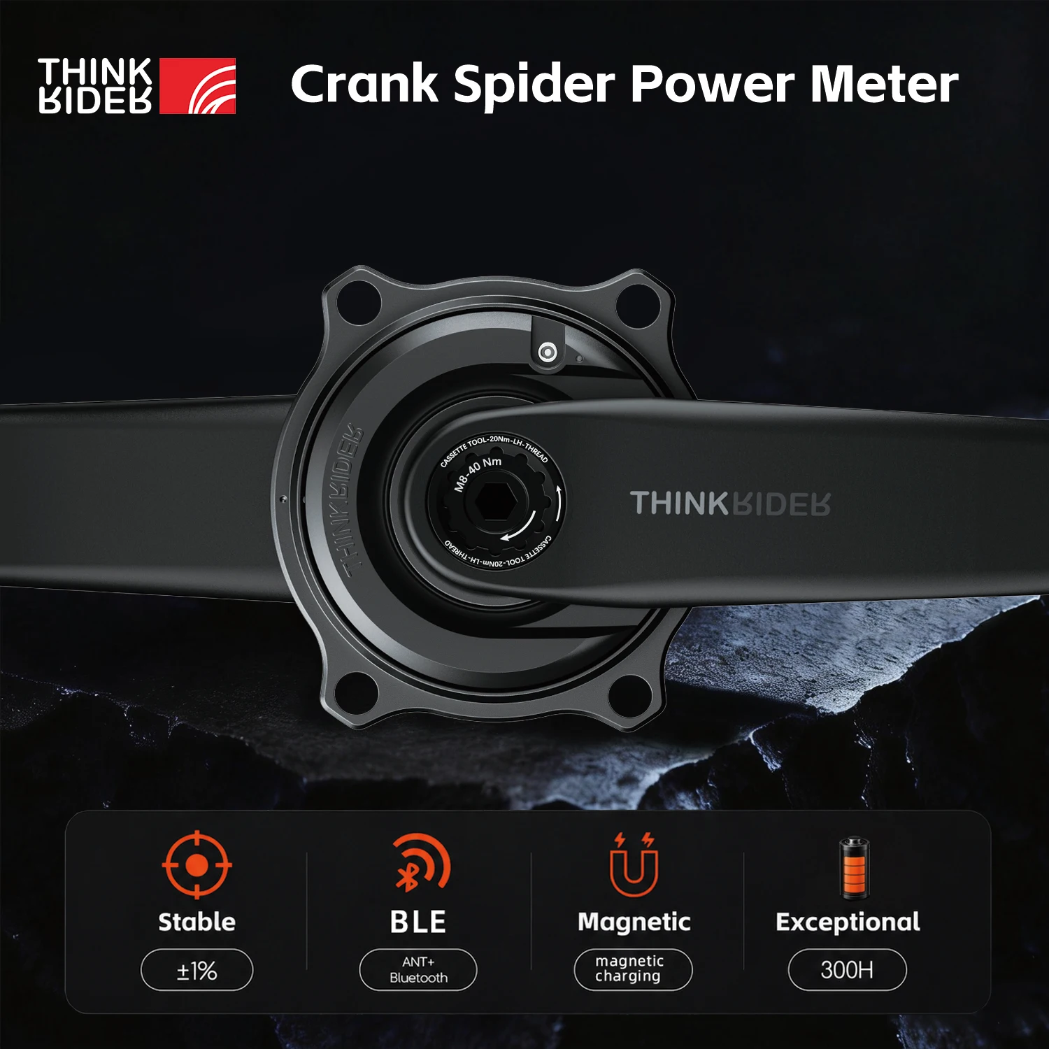 

Карбоновый шатунный комплект THINKRIDER PP5 с датчиком мощности, 24 мм, 160-175 мм, ANT+ BLE для шоссейного велосипеда