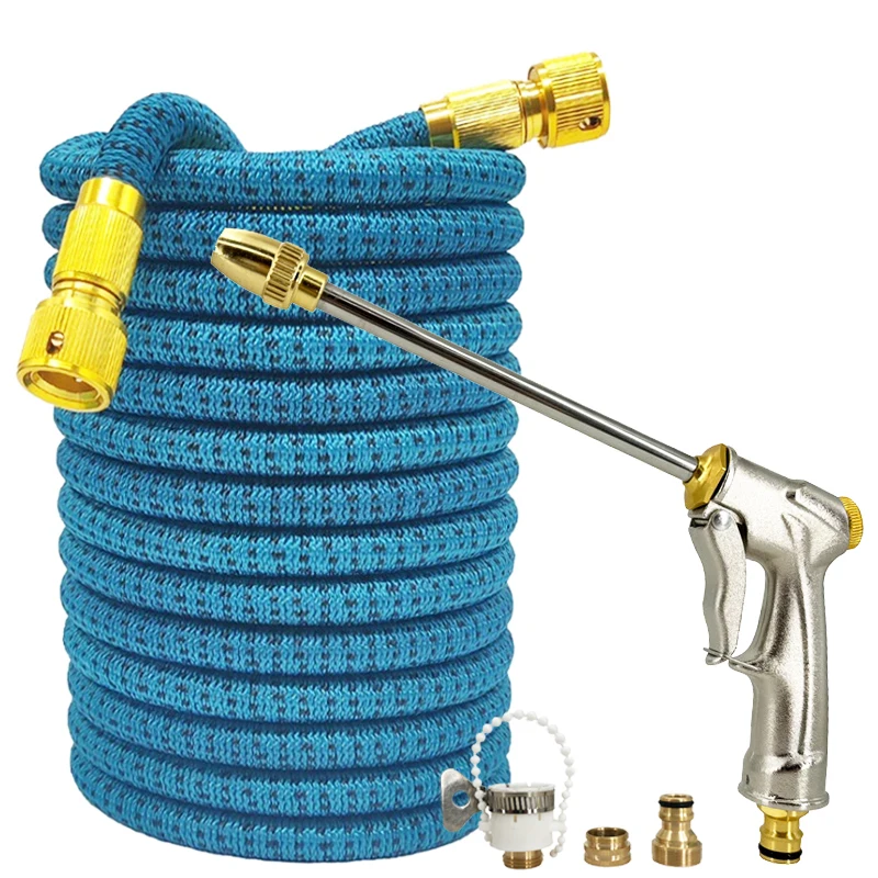 

Удлинительный телескопический садовый шланг 3X, пистолет для полива высокого давления, многорежимный, соединитель 1/2 дюйма, садовый шланг, инструмент для мойки автомобилей