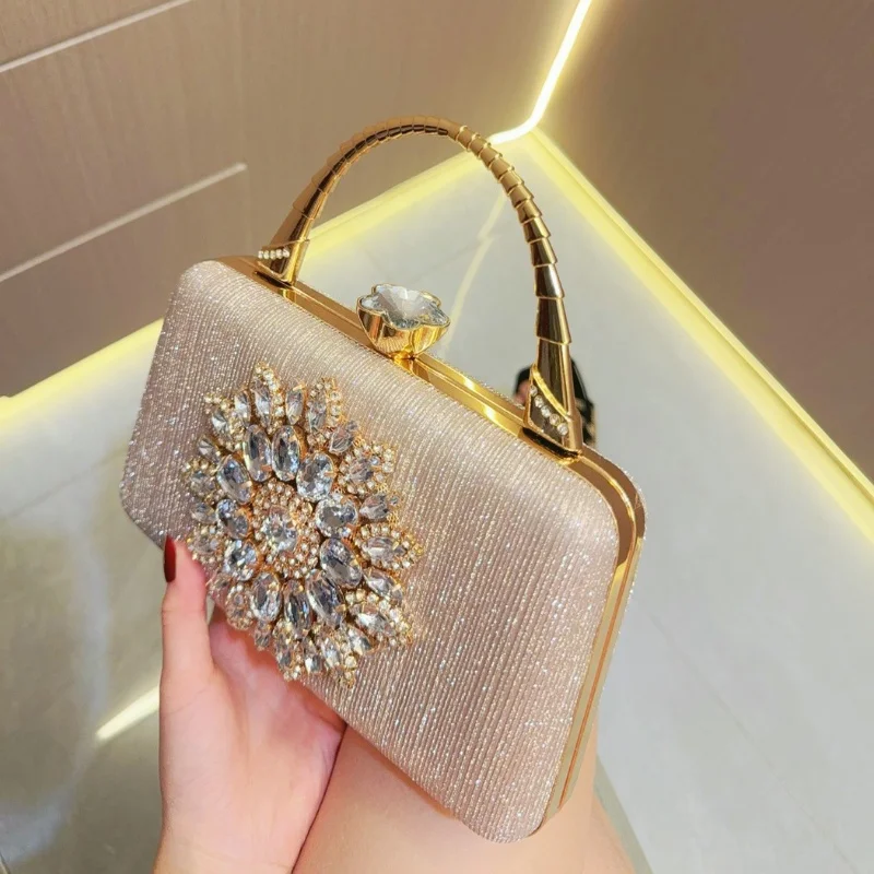 2025 nuevos bolsos de lujo para vestido de noche con diamantes para mujer, bolso para vestido de noche, bolso de concha, bolsos para banquete de boda y fiesta a la moda para celebridades