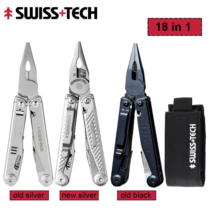 

SWISS TECH 18 in 1 Multitool Pliers Folding Multi-functional Tool Screwdriver EDC Outdoor Camping Survival Multi Tool