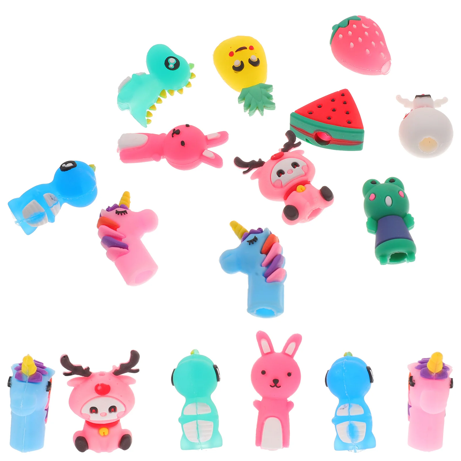 30pcs Cartoon Pencil Caps Silicone Pencil Protectors Extender Covers For Kids Students Stationery Supplies Flexible Waterproof