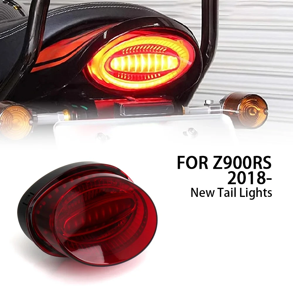 LED Tail Lamp for KAWASAKI Motorcycle, Running Light, Red Lens Taillight, Rear Brake, Z900 RS, Z900RS, Z 900 RS, 2018-2023