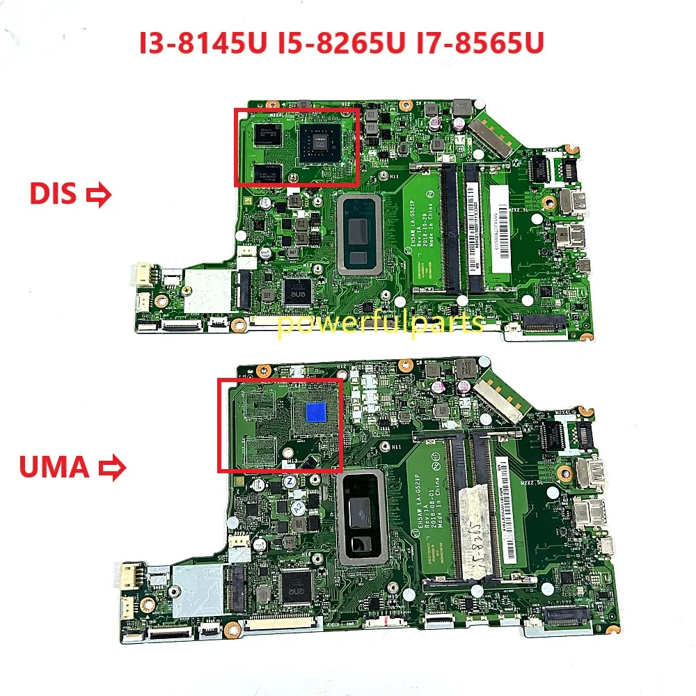 EH5AW LA-G521P Mainboard For Acer Aspire A515-52 A515-52G Laptop Motherboard I3 I5 I7 Cpu Working Good