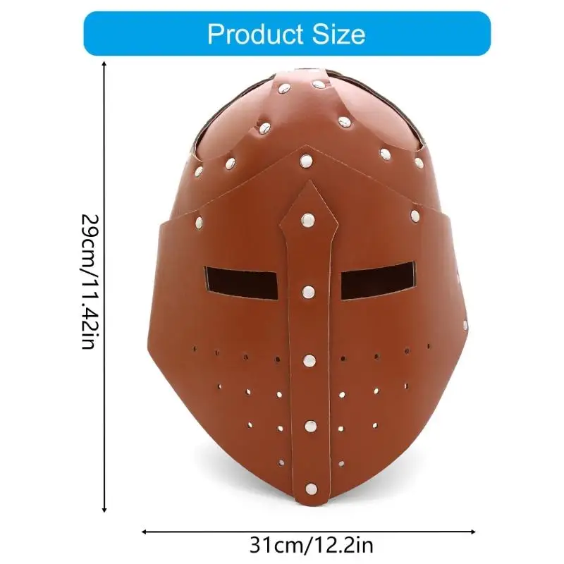652f Caballeros cuero Templarios Casco Renacimiento Medieval Barbuta