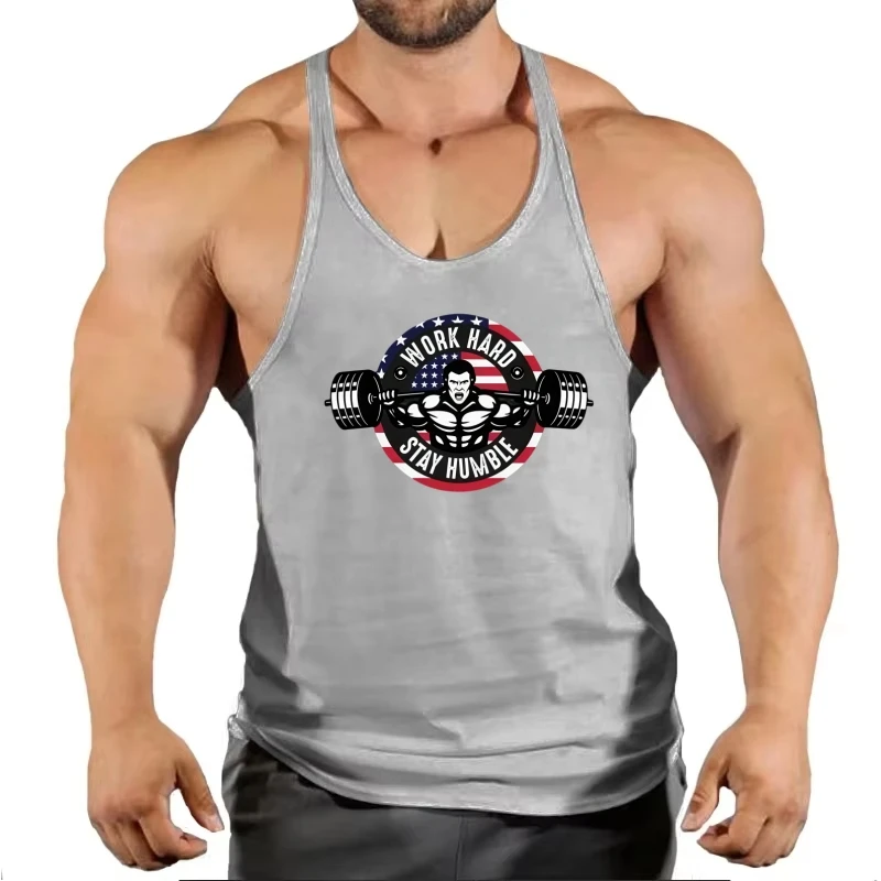 Gym Stringer Tank Top for Men, Athletic Quick-Dry Gym Vest, Breathable Sleeveless Workout Muscle Tank for Bodybuilding