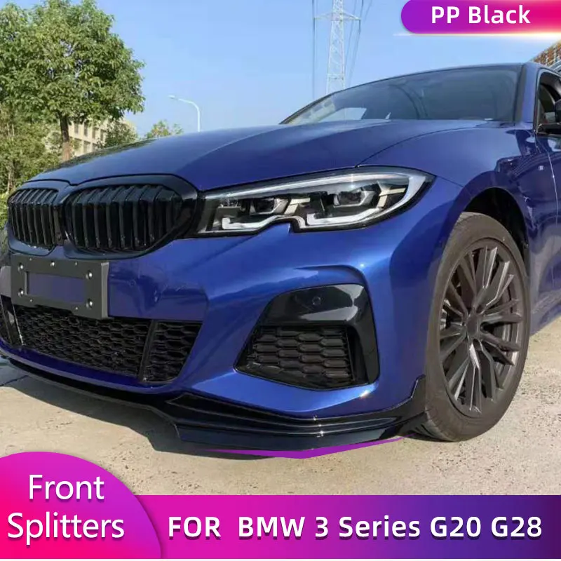 

PP Gloss Black Front Bumper Splitters for BMW 3 Series G20 G28 Sport 2019 2020 Car Racing Front Splitters Spoiler Body Kits