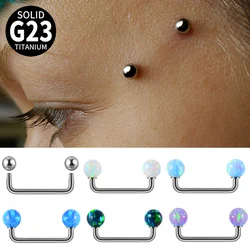 1PC G23 Titanium Surface Piercings 8mm-14mm Double Ball Staple Surface Piercing Barbell Opal Micro Dermal Anchors Bar Jewelry