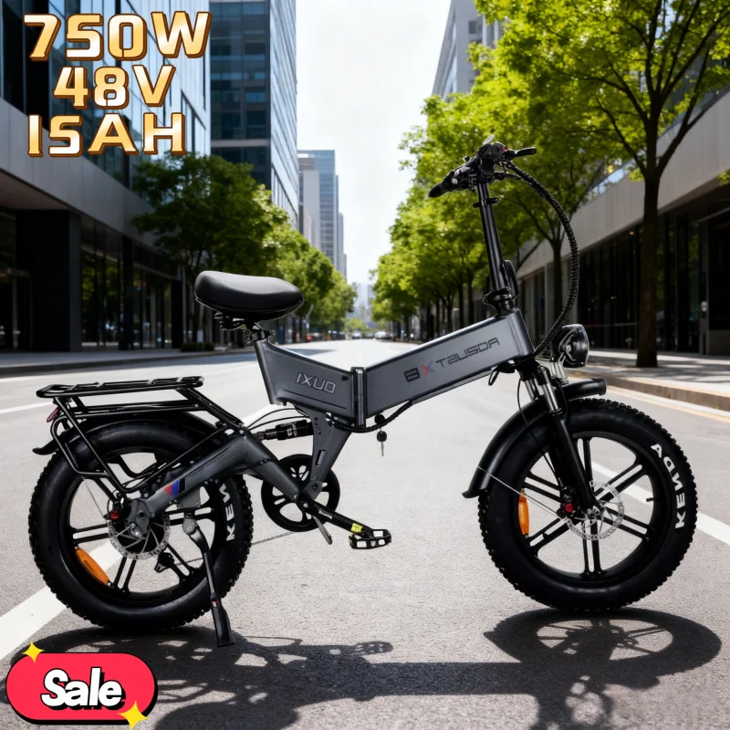 

750W motor electric bicycle, equipped with 48V 15AH battery, 20-inch foldable high-performance, safe and comfortable adult moped
