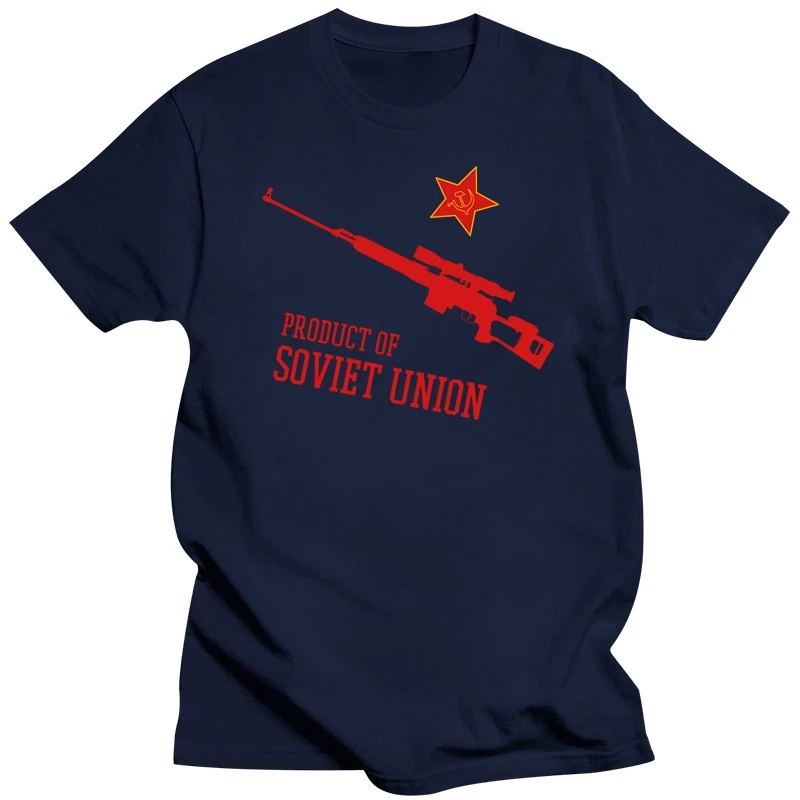 Men's Dragunov SVD (Product of SOVIET UNION) t shirt Printing cotton Euro Size S-3xl Formal Anti-Wrinkle Breathable shirt