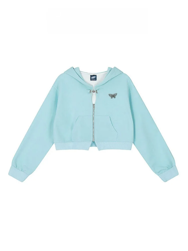 

Sweet Cool Spicy Metal Hoodie ort Jaet Женский весенне-осенний повседневный дизайн Sense Открытый кардиган Топ