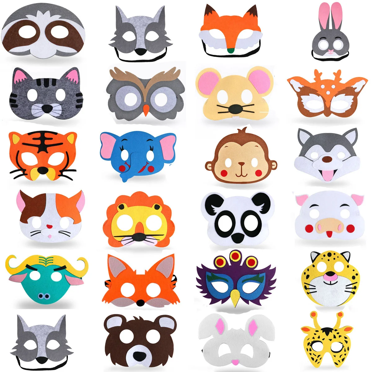 

24Pcs/Set Kids Animal Masks Cosplay Dress-Up Party Favors Funny Toys For Boy Girls Birthday GiftChristmas Tiger Lion Easter