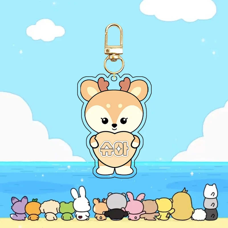 KPOP ST Cartoon Acrylic Keychain JEONGHAN JOSHUA JUN HOSHI WONWOO WOOZI MINGYU Cute Keyring Bag Pendant Accessories Fans Gift