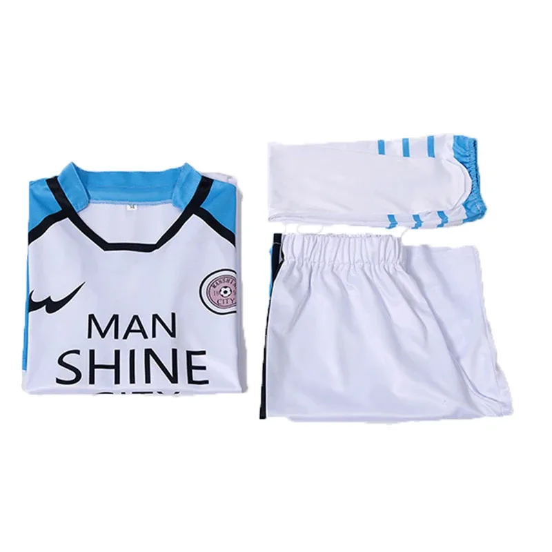 أنيمي الأزرق قفل تأثيري حلي الأحمر موحدة تي شيرت شعر مستعار Chigiri Hyoma Seishiro Reo Mikage ناجي تأثيري ملابس كرة القدم للرجال