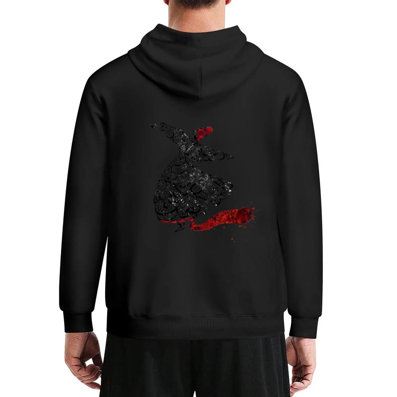 

Rumi Calligraphy Red Hoodie mens designer clothes autumn new products men's sweat-shirt korean clothes new in hoodies