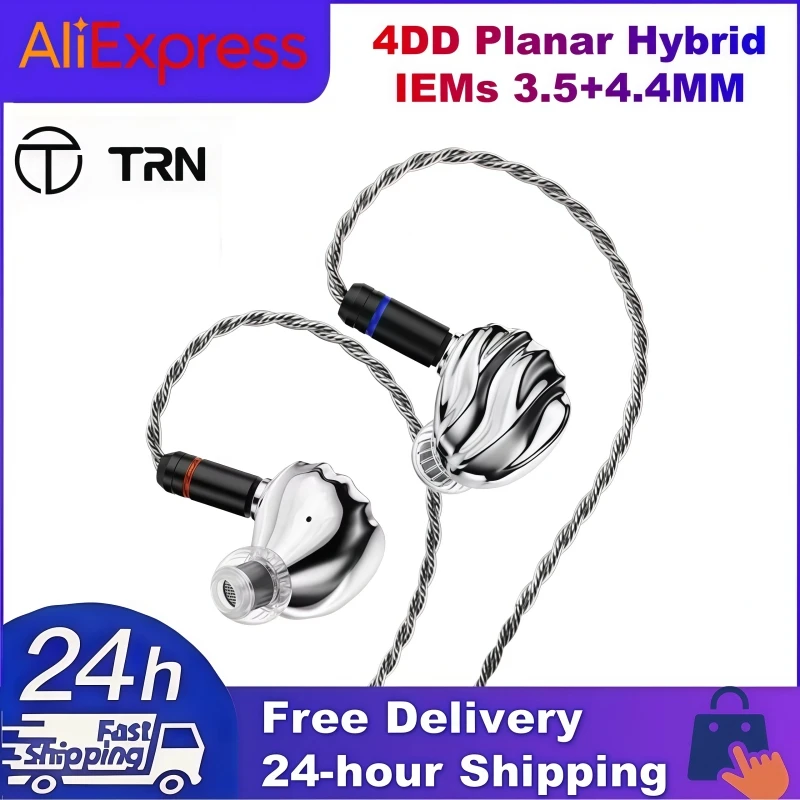 

Наушники TRN Shell HIFI, проводные, внутриканальные, гибридные IEMs с 4DD-драйверами, 3.5+4.4 мм, со съемным кабелем 2Pin, сменные амбушюры