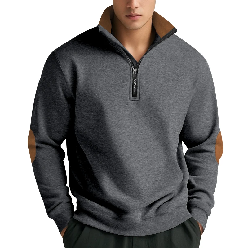 

Men's hoodie No hat 1/4 zipper High neck top Casual and relaxed daily Spring, Autumn, and Winter Hot sale Men's wear