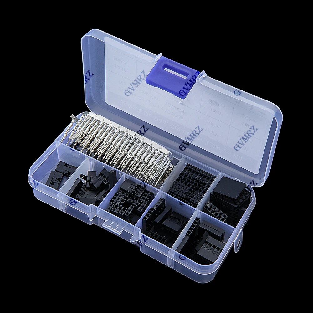 310PCS/BOX 2.54mm Male+Female Dupont Wire Jumper Line Cable 1/2/3/4/5/6/8 Pin Header Connector Housing Electronic DIY Kit 1P-8P