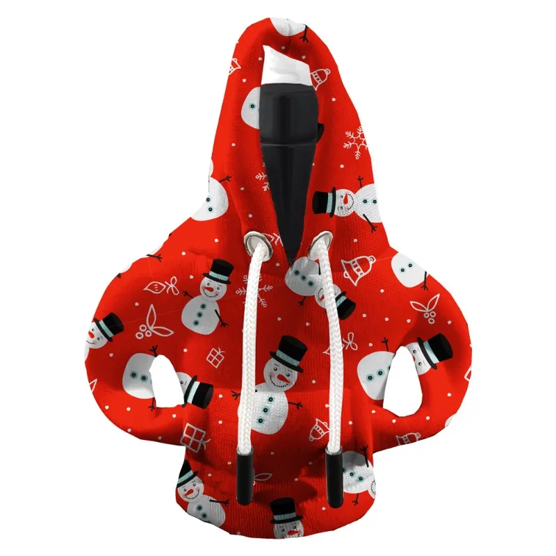 Cute Christmas Gear Shift Knob Hoodie Cover Mini Sweater Shift Boot Dust Cover Santa Snowman Car Interior Decor Accessories Gift