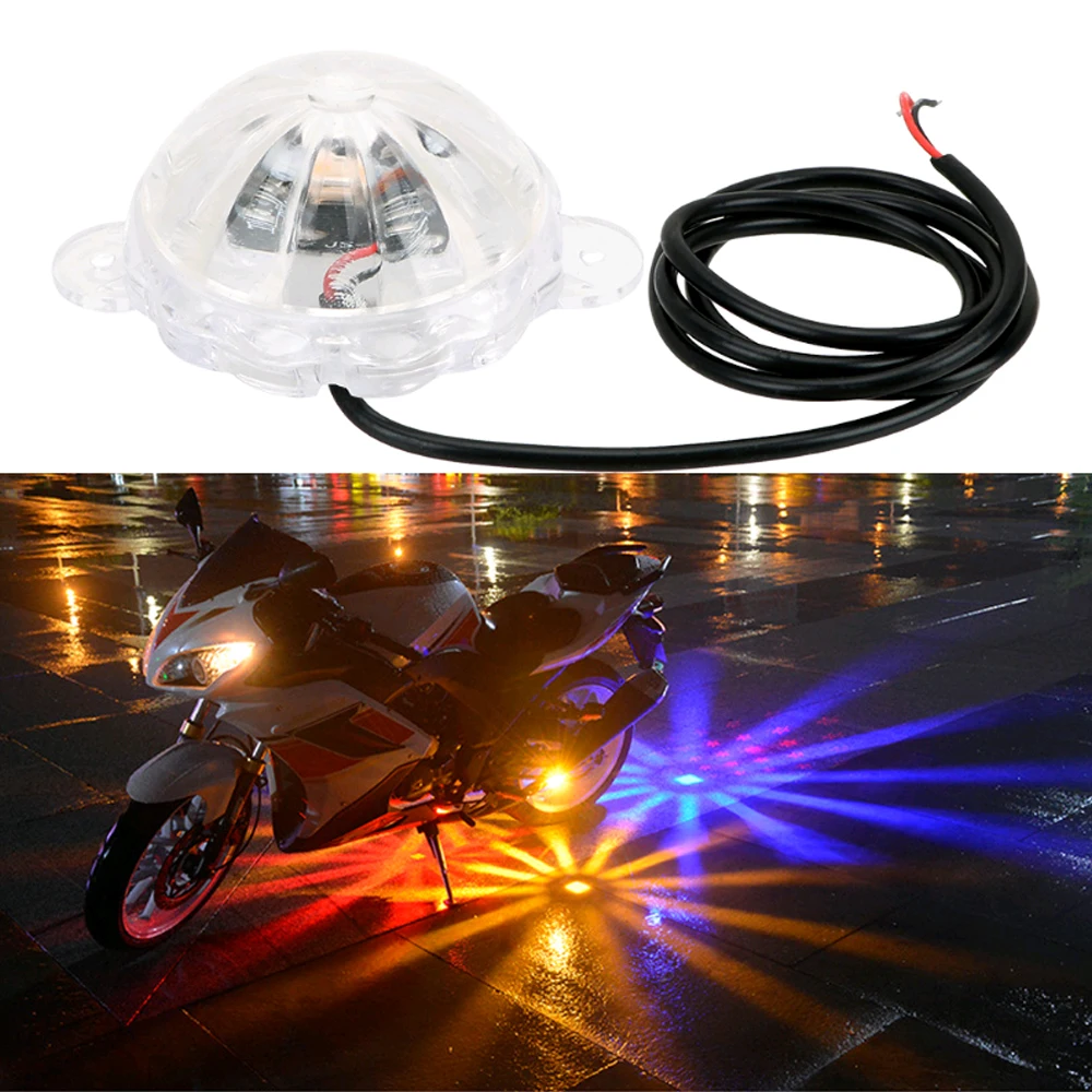 1PC Universal RGB Motorbike Flash Strobe Light Atmosphere Lamp Motorbike Chassis Light Motorcycle Lighting Lamp Bulb Accessories