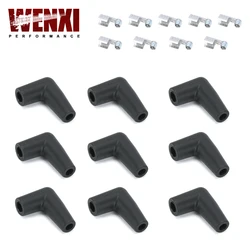 9 Pcs / Set HEI Style Distributor Caps Spark Plug Wire Male Rubber Boots Terminals Ends Connector Set WX-SSC03