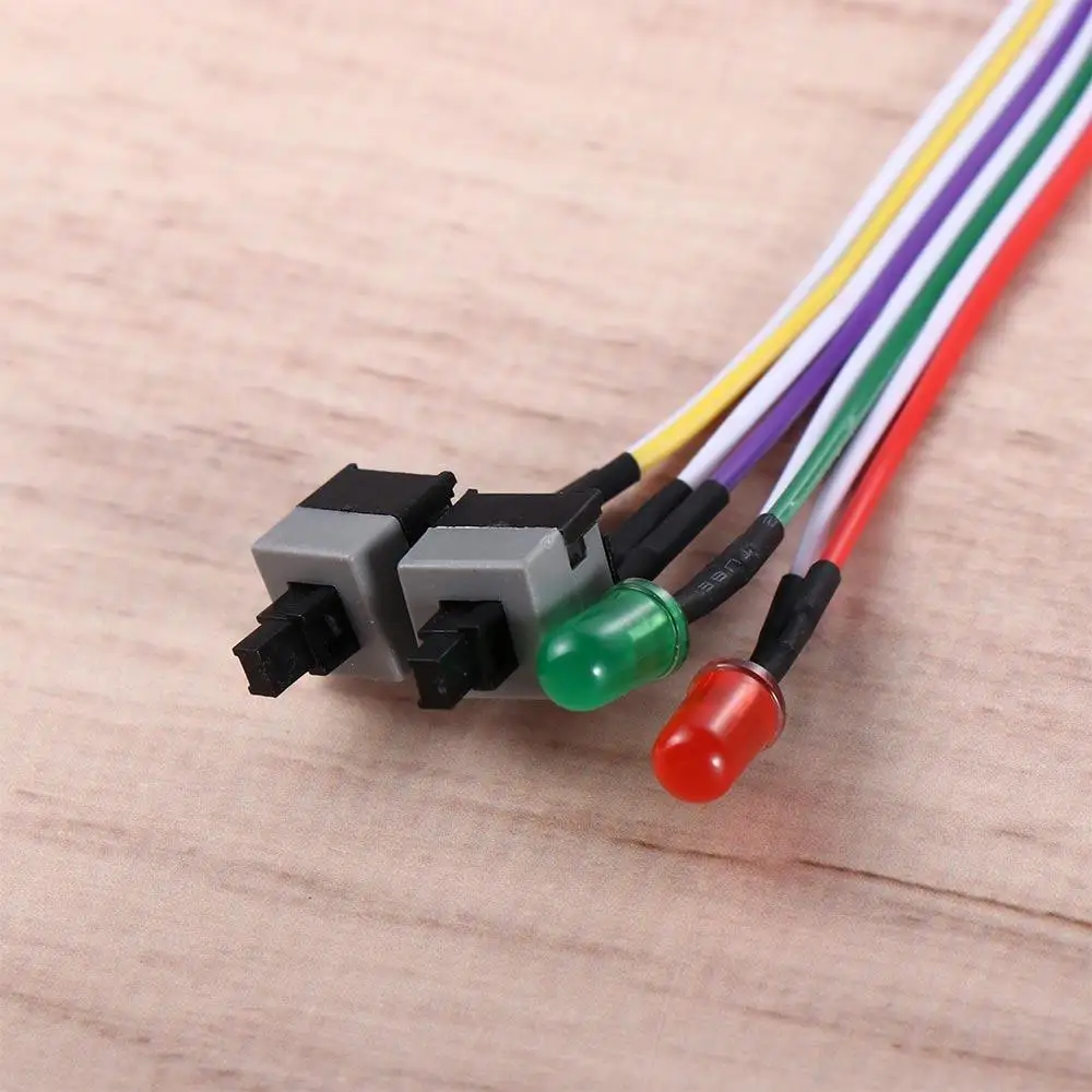 Cord ATX PC Computer On/Off/Reset Original Push Button Switch PC Power Reset Switch Motherboard Power Cable with LED Light