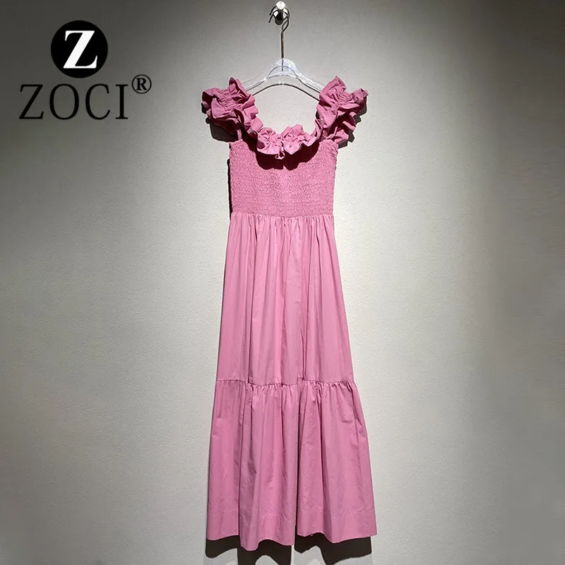 

[zoci] Autumn Niche Style Ruffle Fold Bubble Sleeve Design Dress Women New