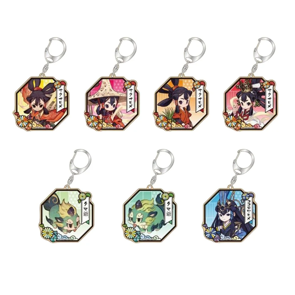 

Charm Anime Sakuna: peripheral Rice and Ruin Wooden Kokorowa Tama Sakuna Acrylic HD Figure Keychain Gifts Decor Pendant About6cm