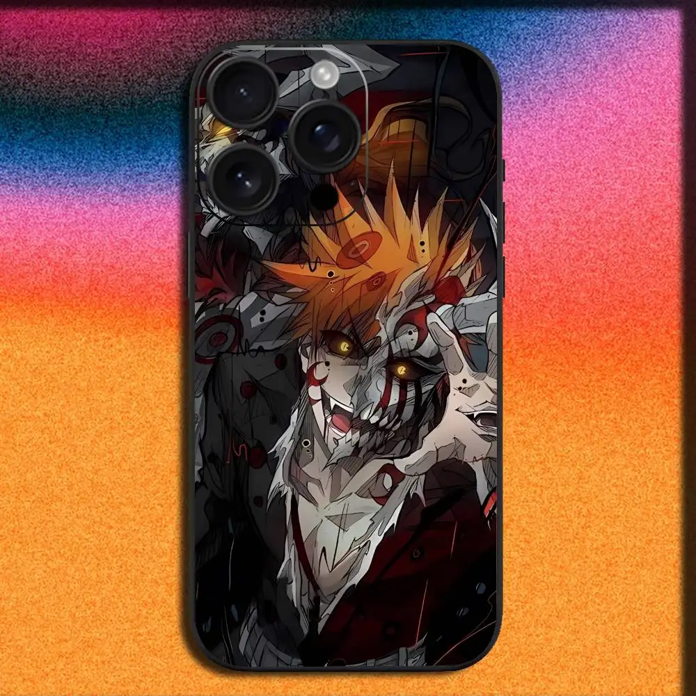 B-Bleach K-Kurosaki Ichigo Funda de teléfono para iPhone 17,16,15,14,13,12,11,Pro,Max,Plus,E,SE4,Air,Mini Funda negra