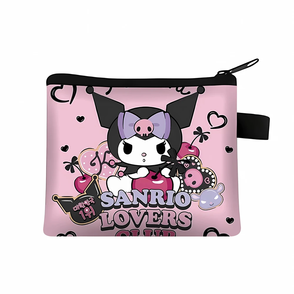 Sanrio Kuromi Coin Purse Cartoon Letter Bags Zipper Wallet Square Key Card Bag Children Storage Pocket Fashion Pack Card Holder