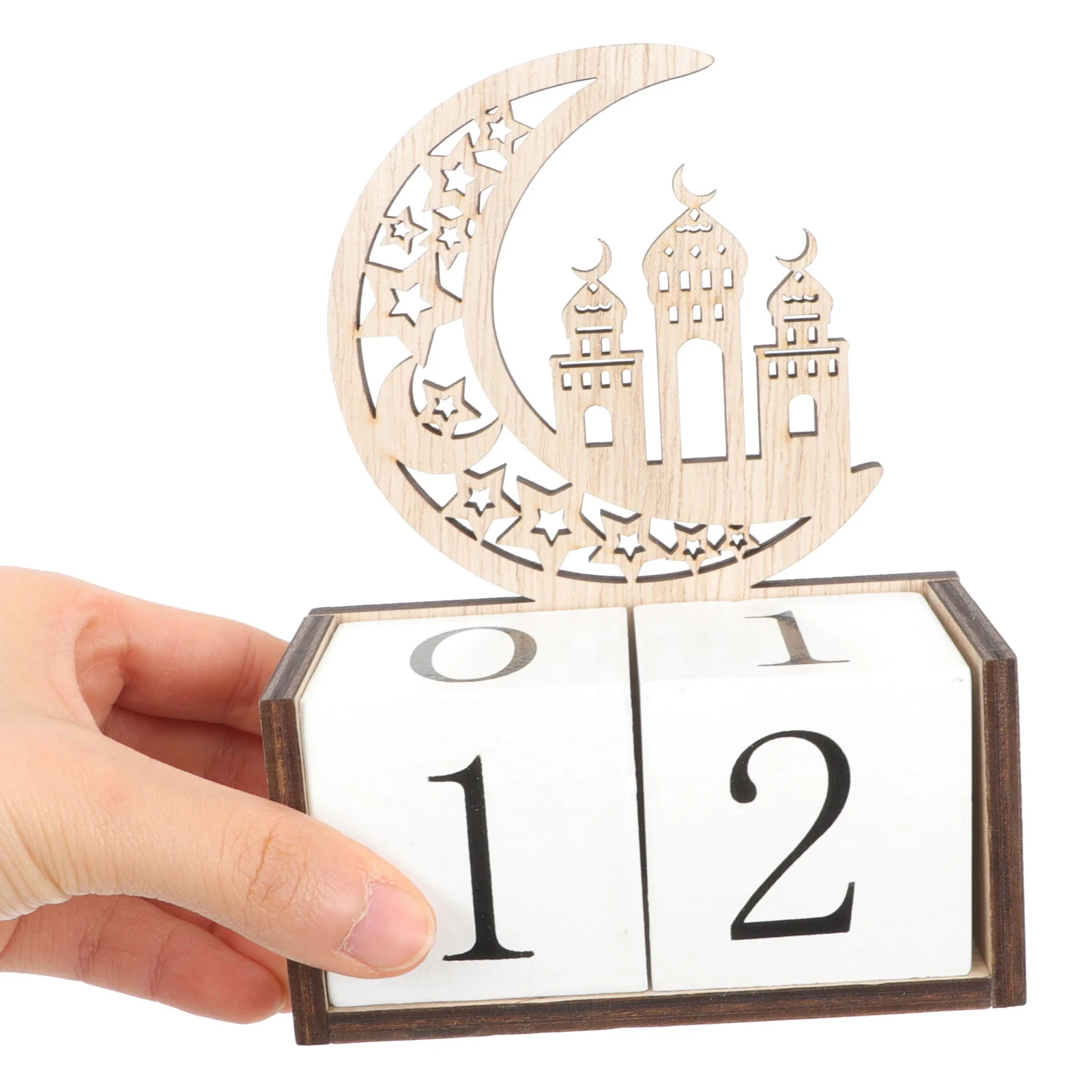 Calendario Eid, adornos de madera de Ramadán para manualidades, decoraciones de escritorio de oficina, cuenta atrás del Festival de Ramadans Mubarak