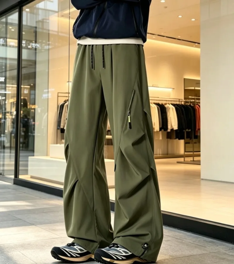 Autumn outdoor windproof waterproof cargo pants for couples, loose hiking sport trousers for men women, plus size.