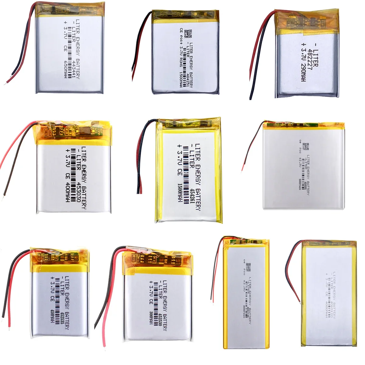 3.7V Rechargeable Polymer lithium Battery for PS4, Humidifiers, GPS, Bluetooth Speakers, MP3, MP4  Long-lasting Power