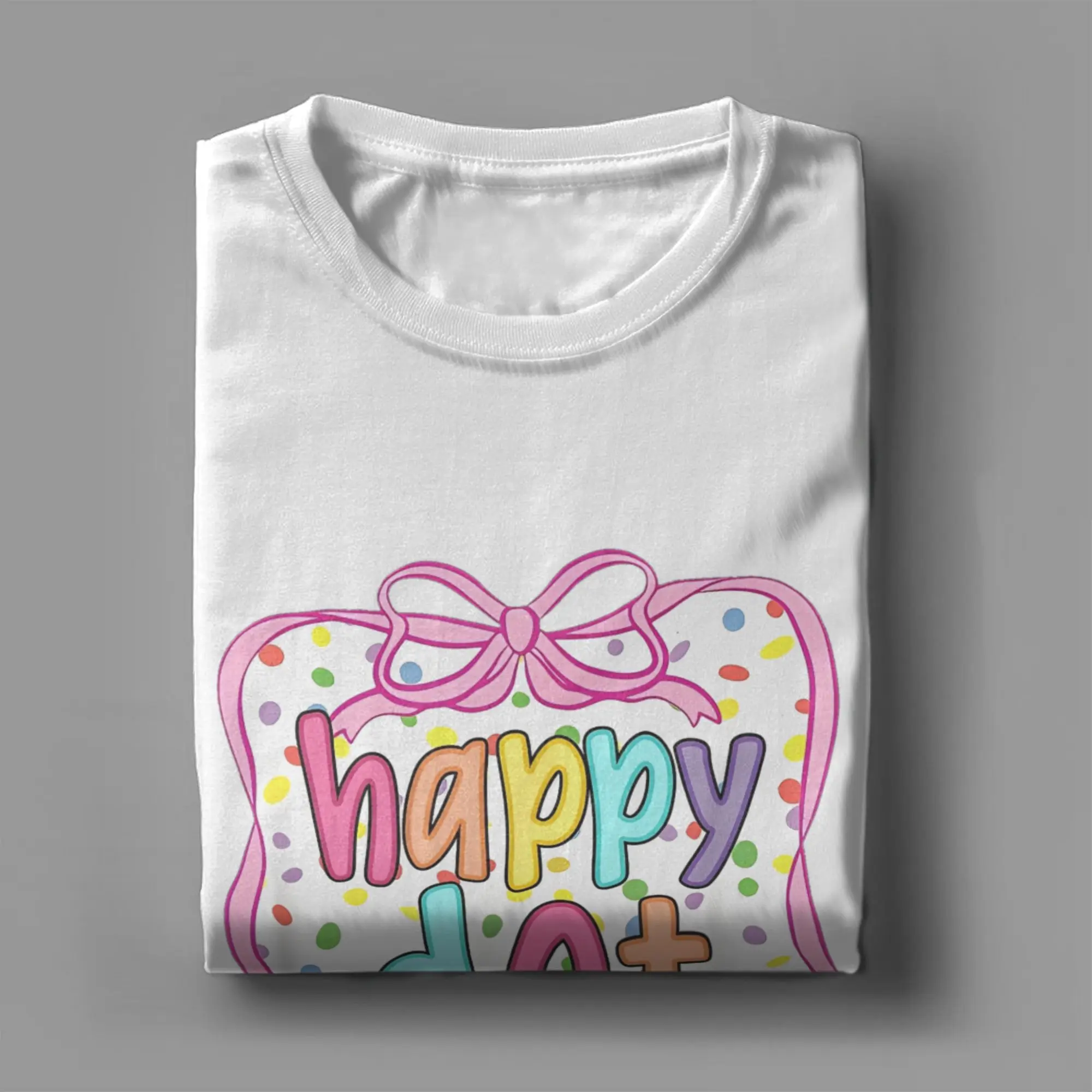 الجدة رائع سعيد نقطة يوم ملون البولكا نقطة تي شيرت الرجال طاقم الرقبة 100% القطن تي شيرت قصيرة الأكمام تي شيرت بلوزات كبيرة الحجم #4