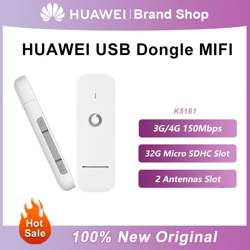 

Original Huawei USB Dongle K5161 Wireless WiFi Router 150Mbps Modem Stick Mobile Broadband 4G LTE Pocket Hotspot PK HUAWEI E3372