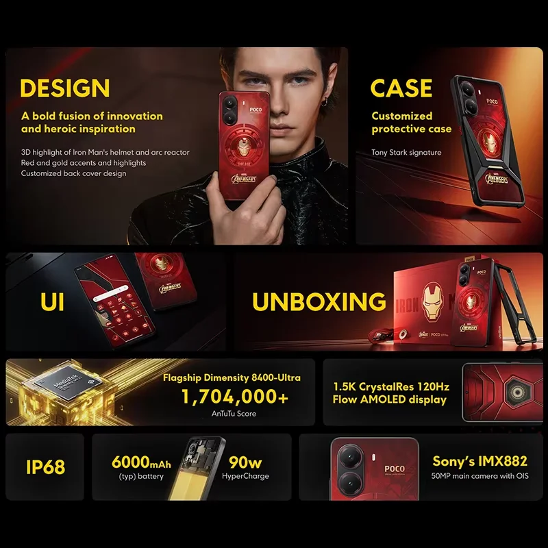 Global Version POCO X7 Pro Iron Man Edition Smartphone Dimensity