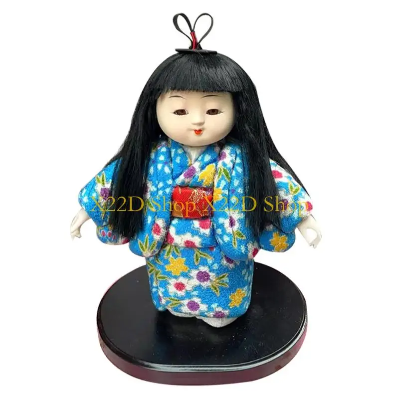 

X22D Kimono Doll Statue Ornament Resin Asian Geisha Doll Statue Collectible Figurines for Office Home Party Table Decorations