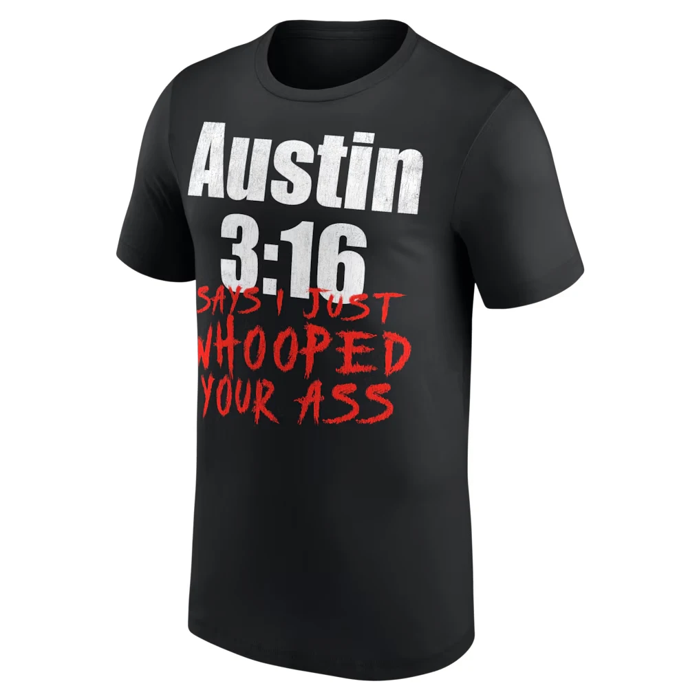 Men's Stone Cold Steve Austin King of the Ring 1996 Austin 3:16 T-Shirt 3D Printed Quick Dry Short Sleeve Sports Casual T-Shirt