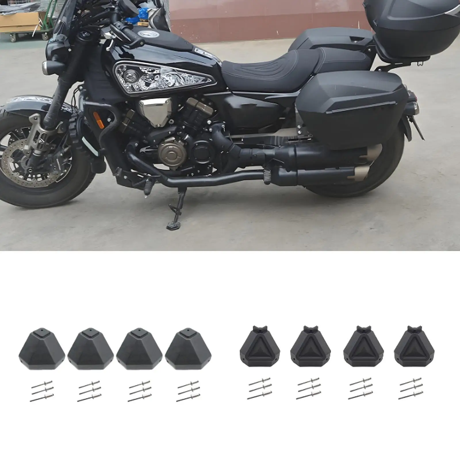 

4 Pieces Motorcycle Top Box Corner Protectors Accessories for Tail Box