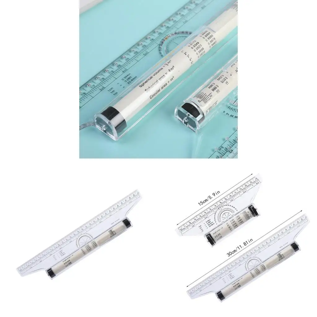 

Transparent Rolling Parallel Ruler Balancing Scale for Drawing Lines Circles