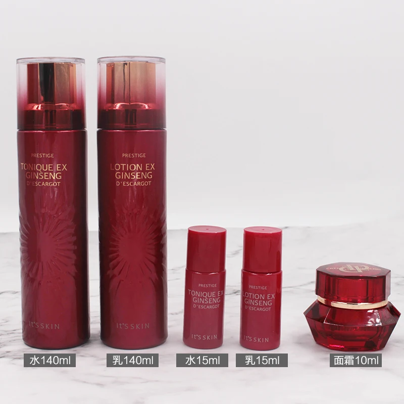 It's Skin Korean Skin Care Set Red Ginseng Snail Toner Lotion Set Moisturising Brightening Anti-Aging Firming Spot Reduction