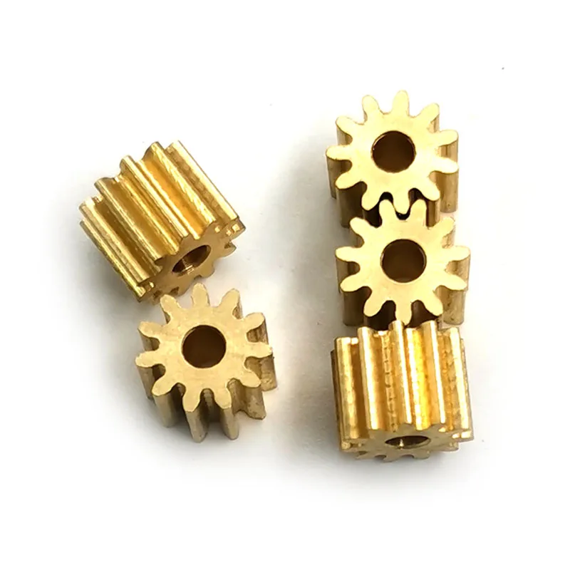 

112A 0.5M Brass Gear 11 Teeth Mechanical Parts Inner Hole 2mm Tight Fitting Small Module Pinion Metal Gears