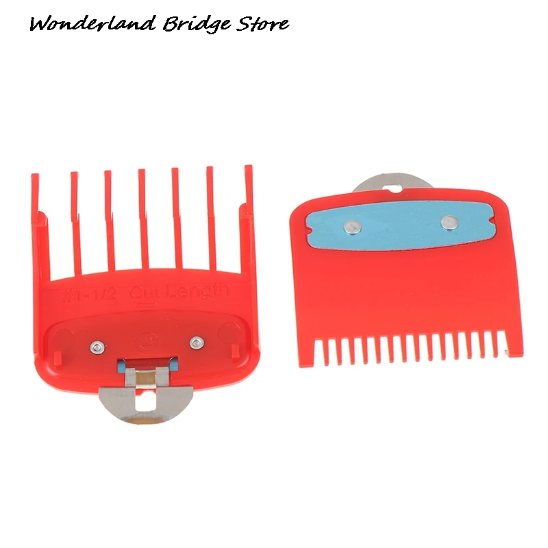 1.5+4.5mm Size Guide comb Red Attachment Comb Set with a Metal Holder Clipper