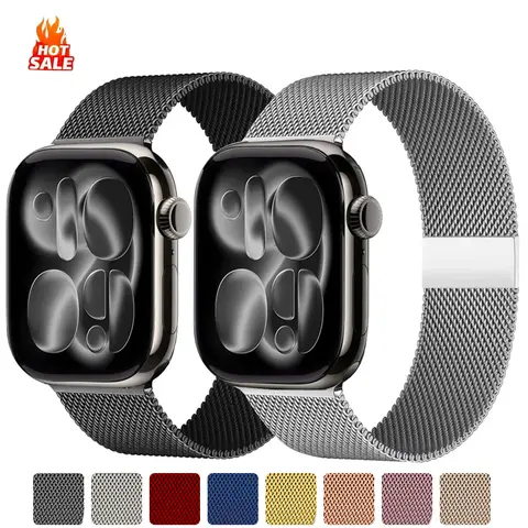Milanese loop strap For Apple Watch band 11 46mm 44mm 40mm 41mm 42mm 45mm bracelet iwatch series 10 8 7 6 5 4 SE 9 Ultra 3 49mm