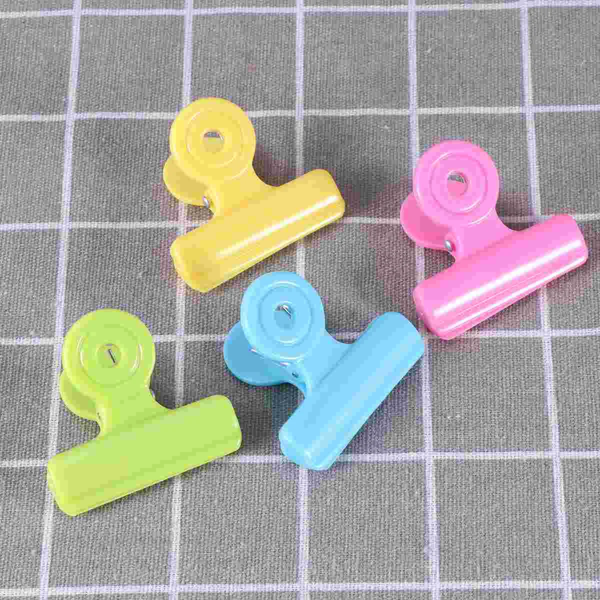 16pcs Plastic Clips Bag Clips File Ticket Holder Student Test Paper Clips Food Snack Sealing Clip for Office School Home (Random