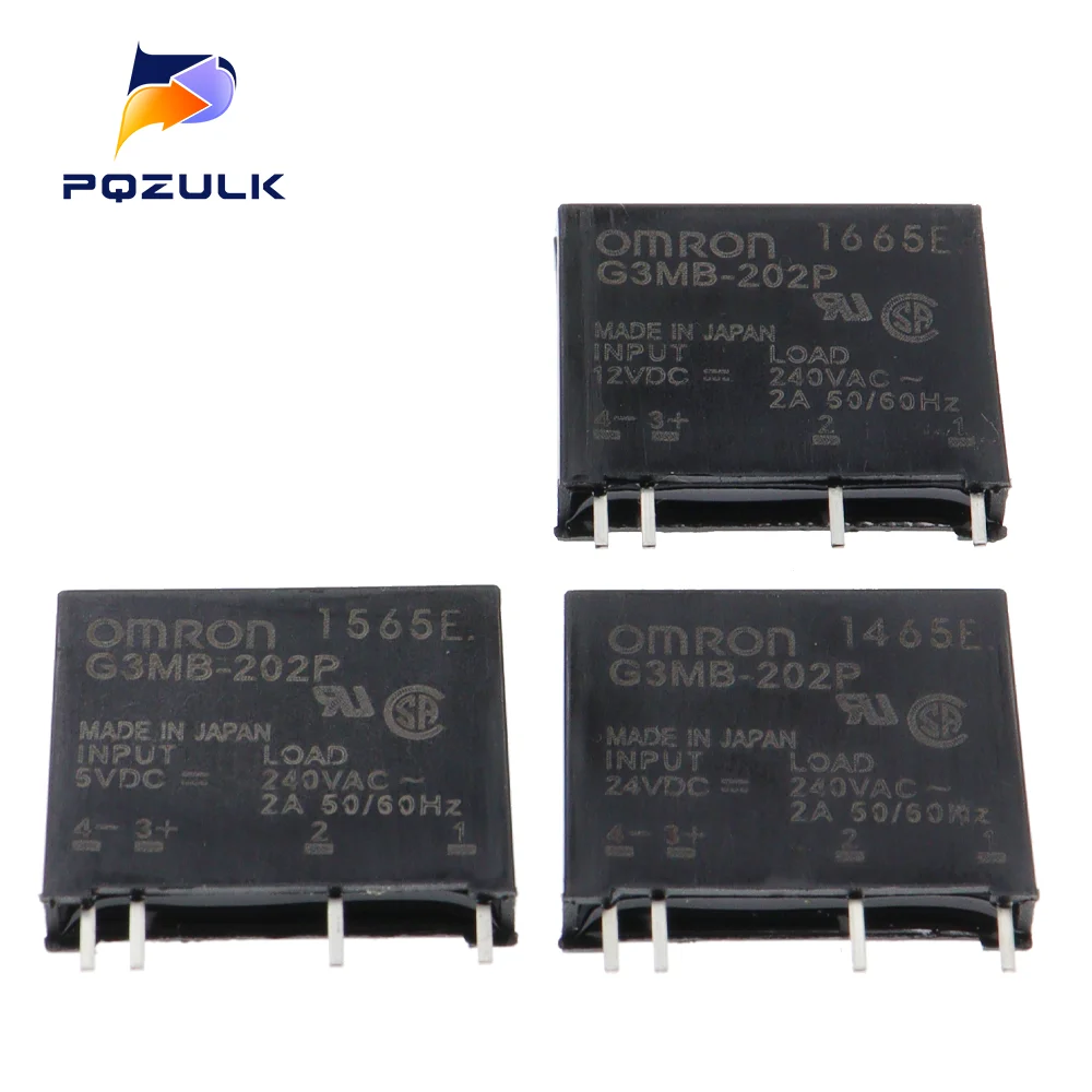 10PCS New original solid state relay G3MB-202P-5VDC G3MB-202P-5V G3MB-202P DC-AC PCB SSR In 5V/12V/24VDC,Out 240V AC 2A