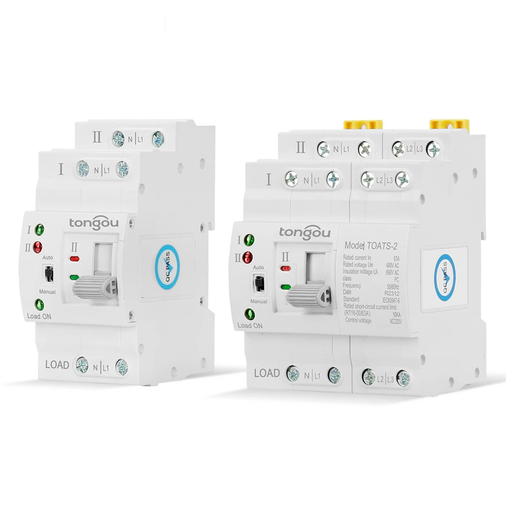 

Din Rail 2P/4P ATS Millisecond Level 220V Dual Power Automatic Transfer Switch Electrical Selector Switches Uninterrupted Power