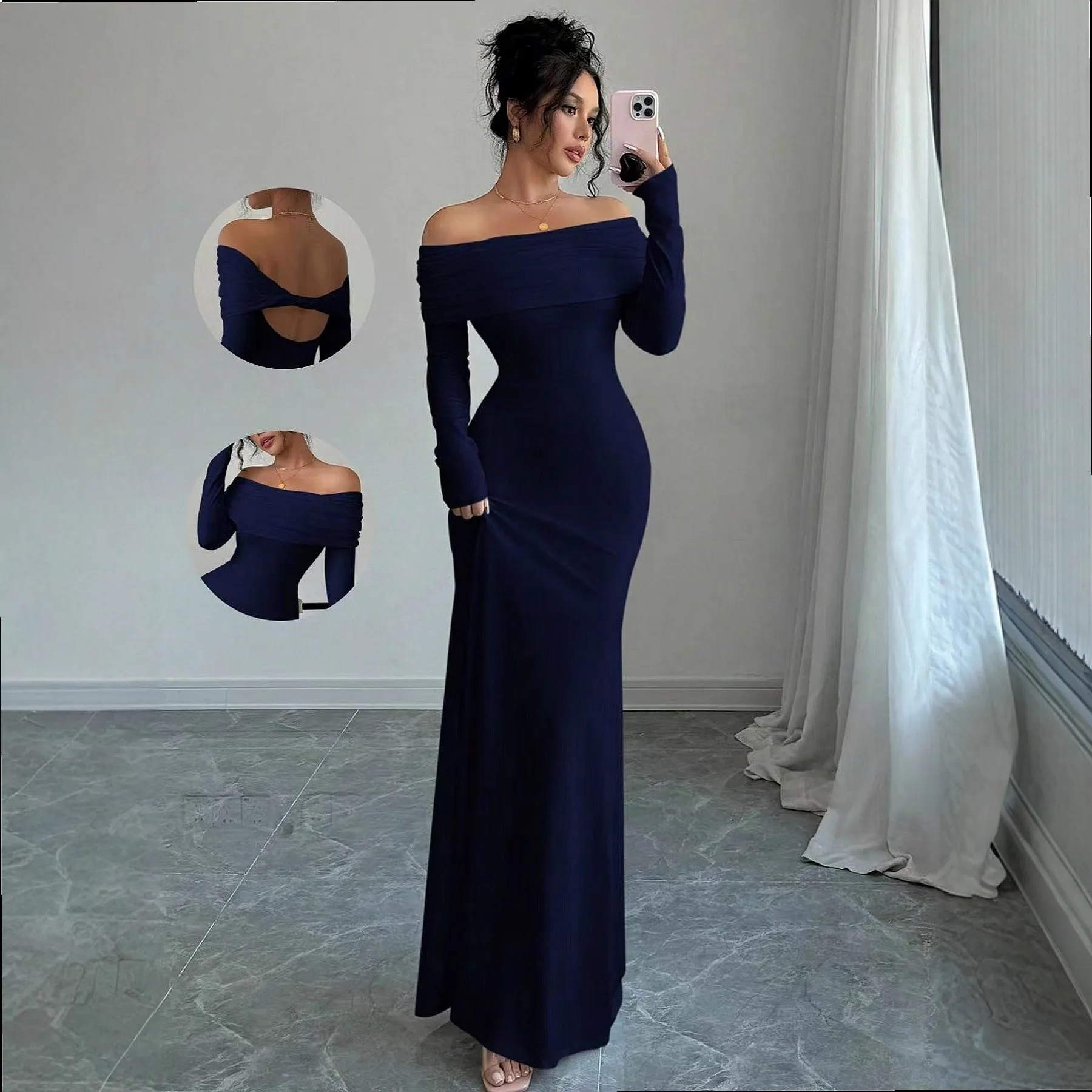 One Shoulder Sexy Bodycon Dress Dresses Spring Summer Elegant Fitted Ruched Party Mini Dress